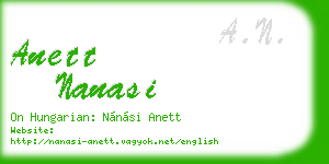 anett nanasi business card